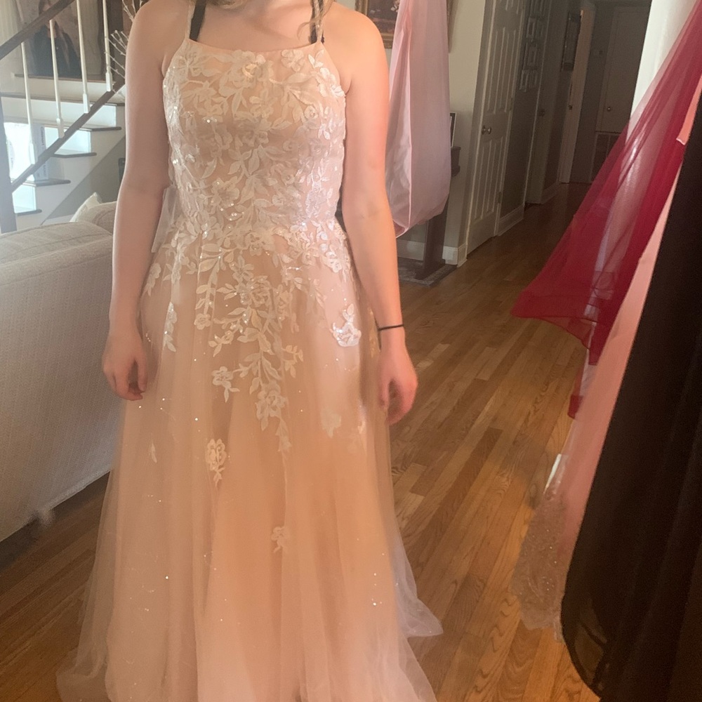 Peach Prom Dress size 10 BWT